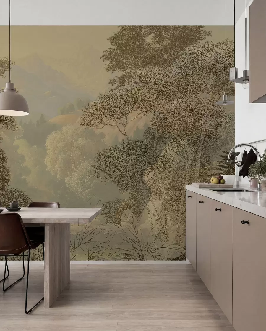 wall murals Tropical forest in brown tones u97403