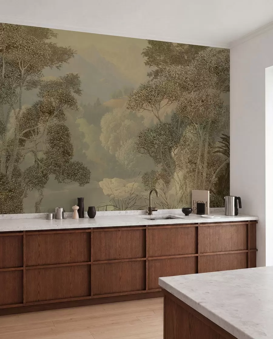 wall murals Tropical forest in brown tones u97403
