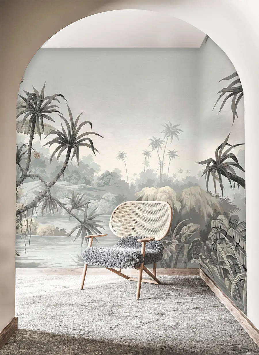 wall murals Green tropical leaves u97408