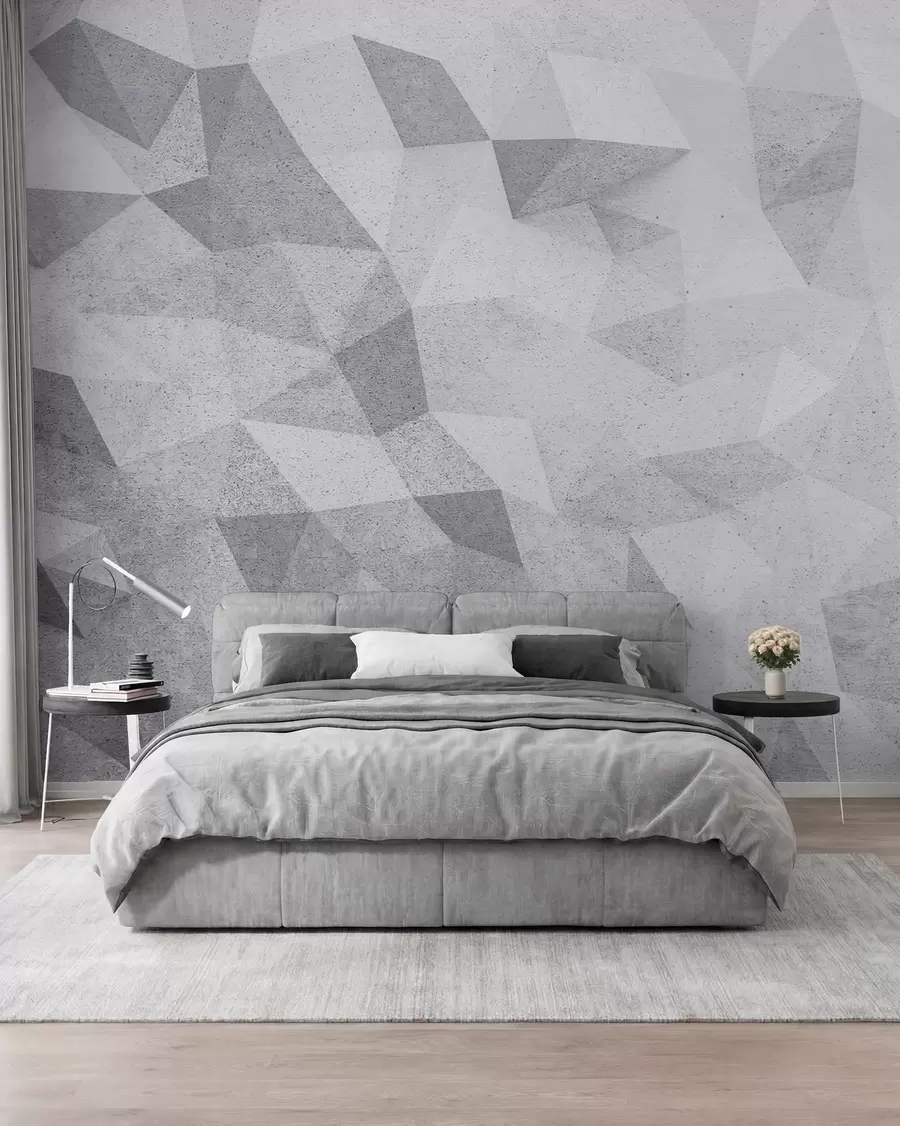 wall murals Abstract 3D polygons grunge loft u97336