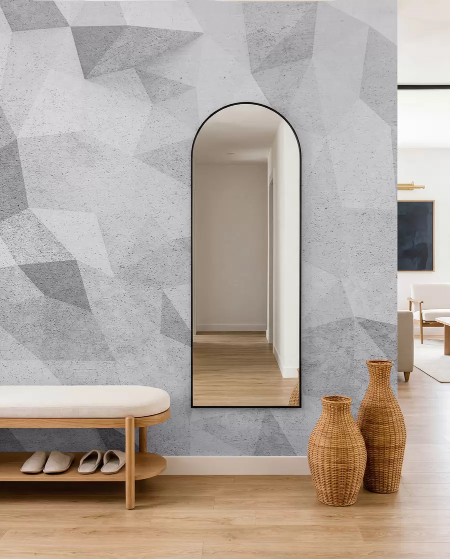 wall murals Abstract 3D polygons grunge loft u97336