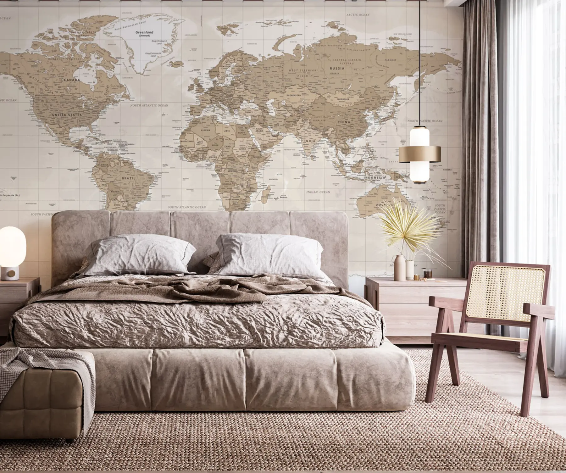 wall murals Vintage world map loft u97342