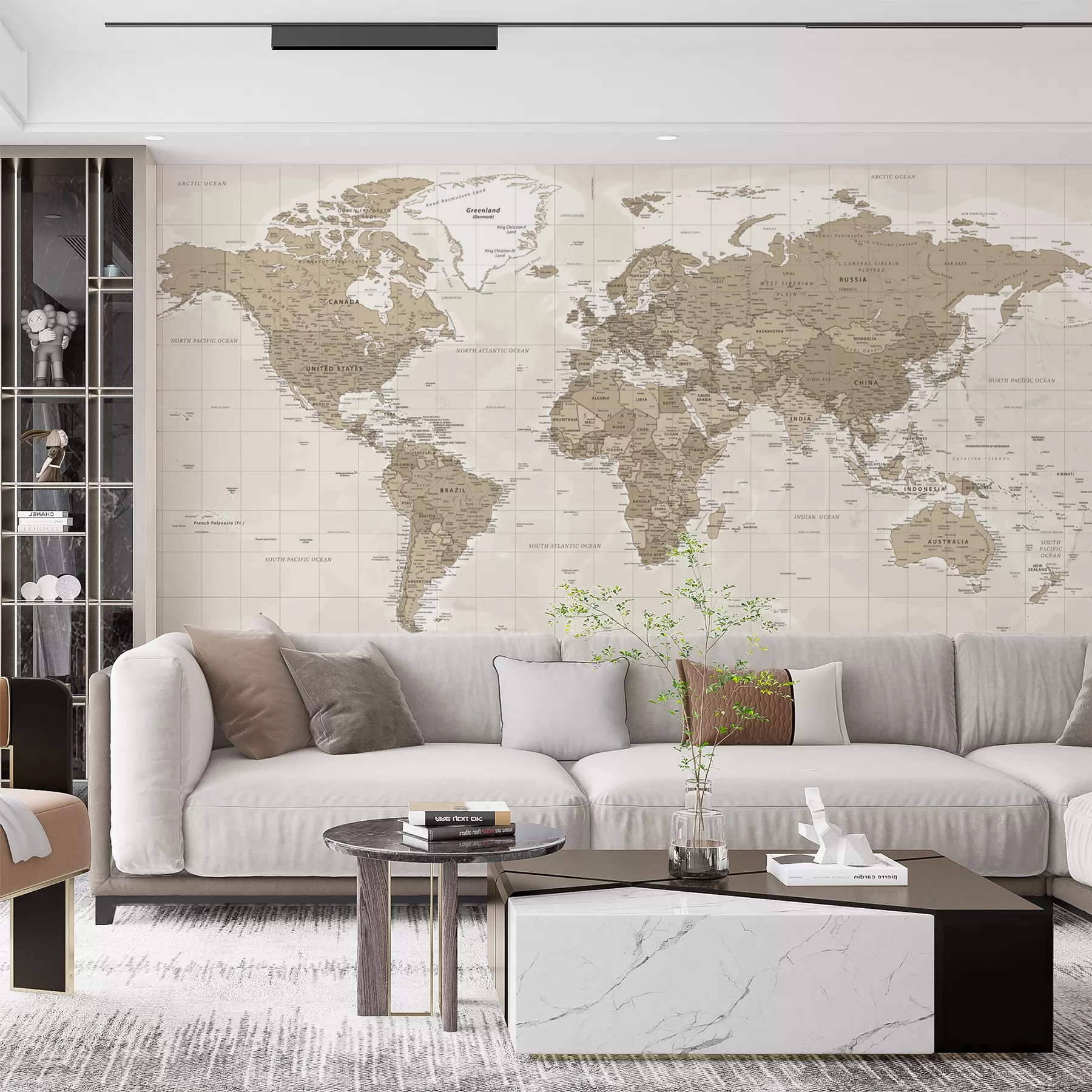 wall murals Vintage world map loft u97342