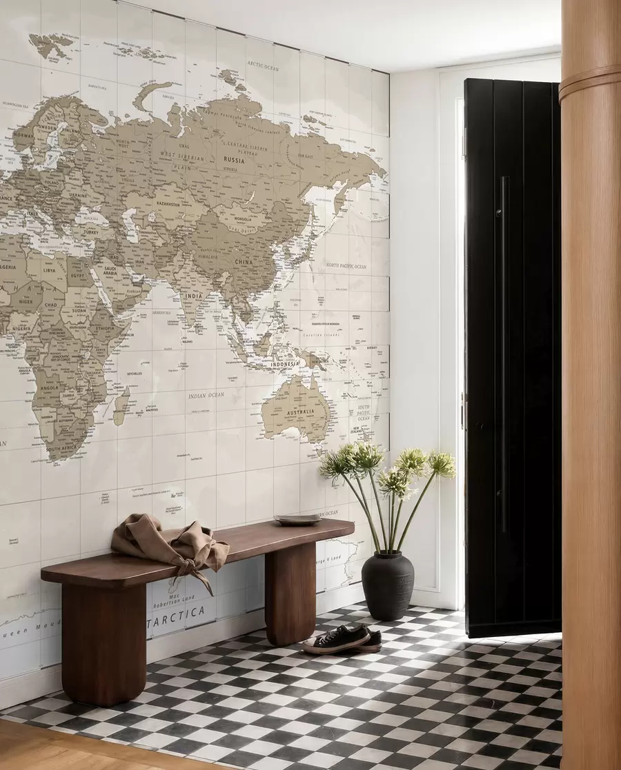 wall murals Vintage world map loft u97342