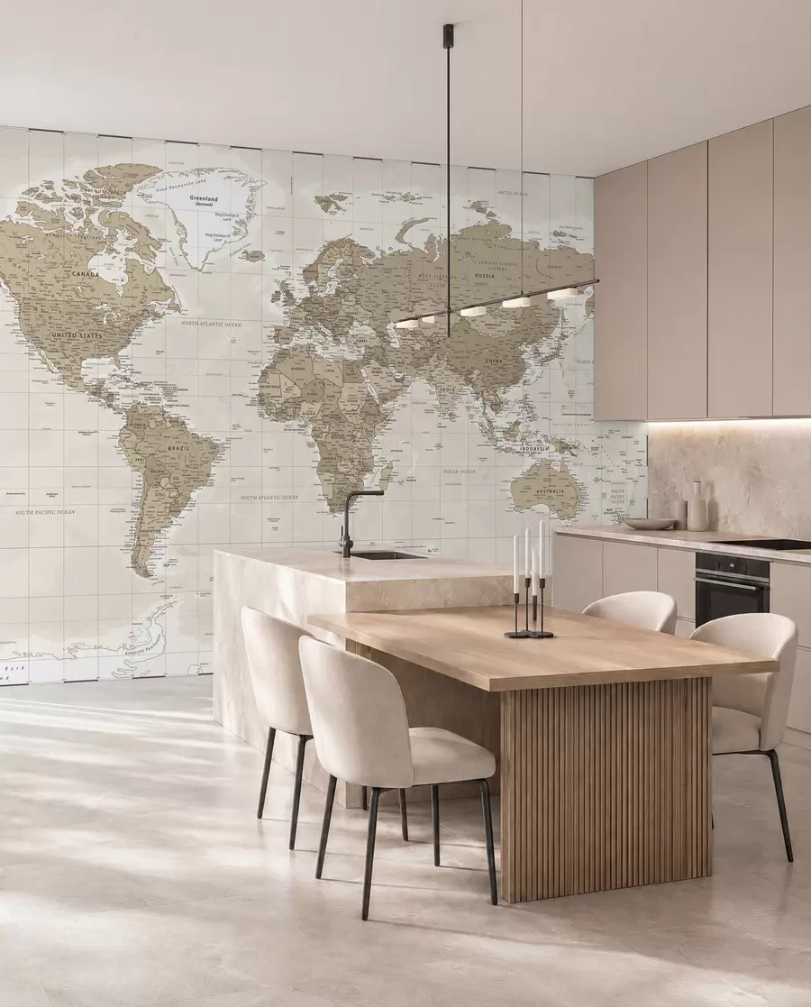wall murals Vintage world map loft u97342