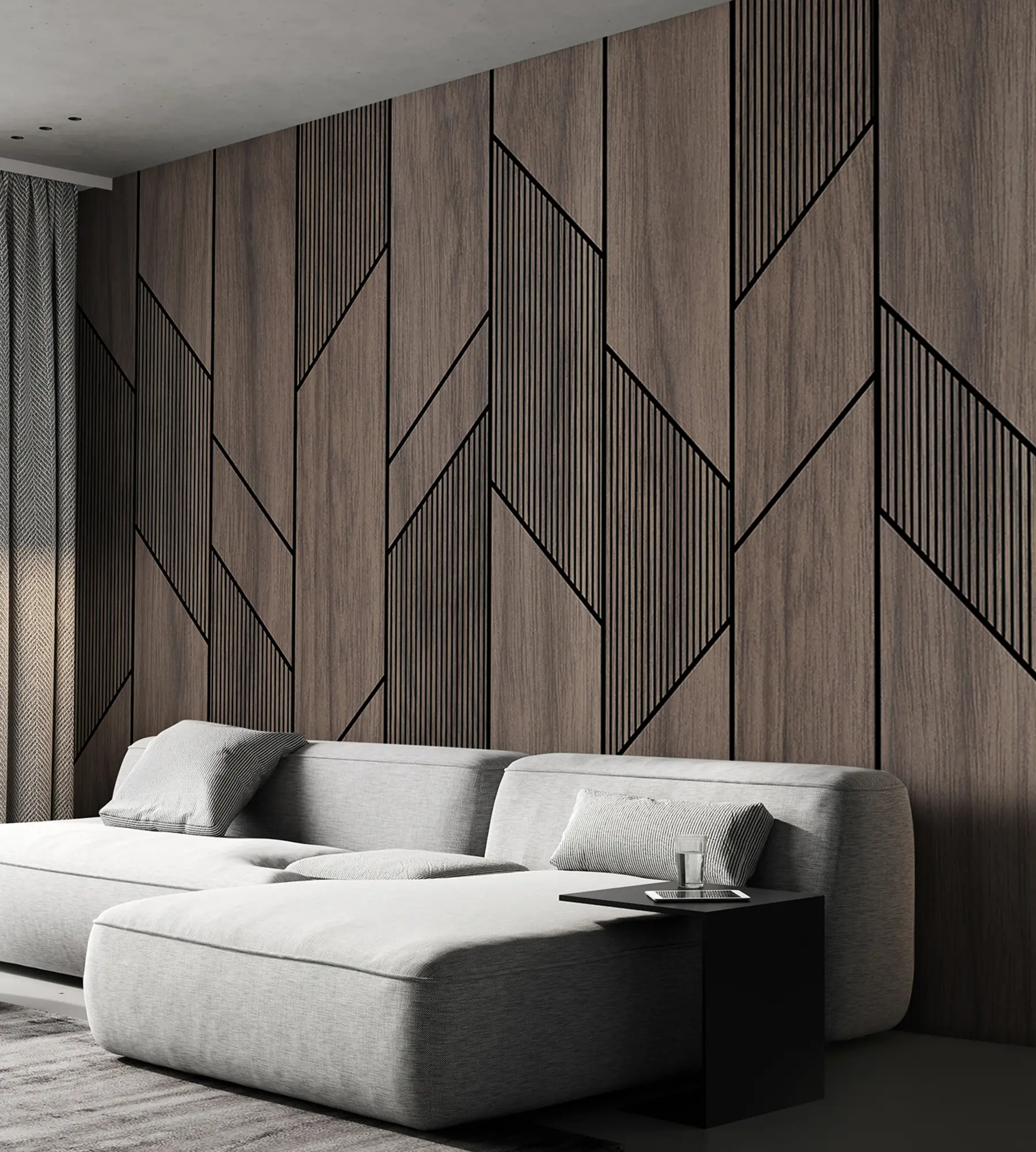 wall murals Geometric panels with wood texture u97427