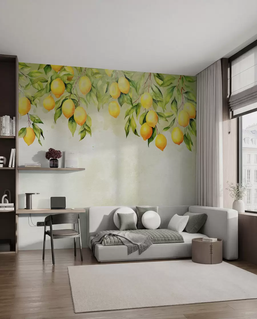 wall murals Tender lemon branches u97595