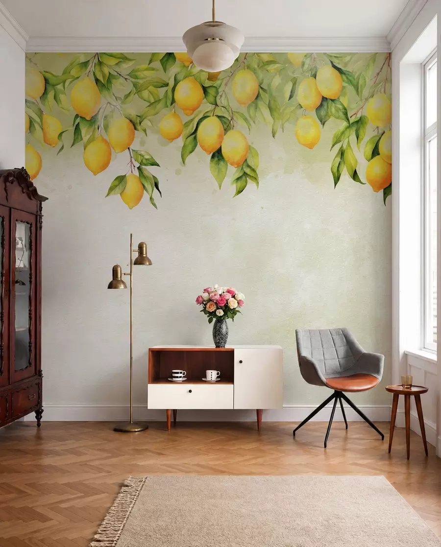 wall murals Tender lemon branches u97595