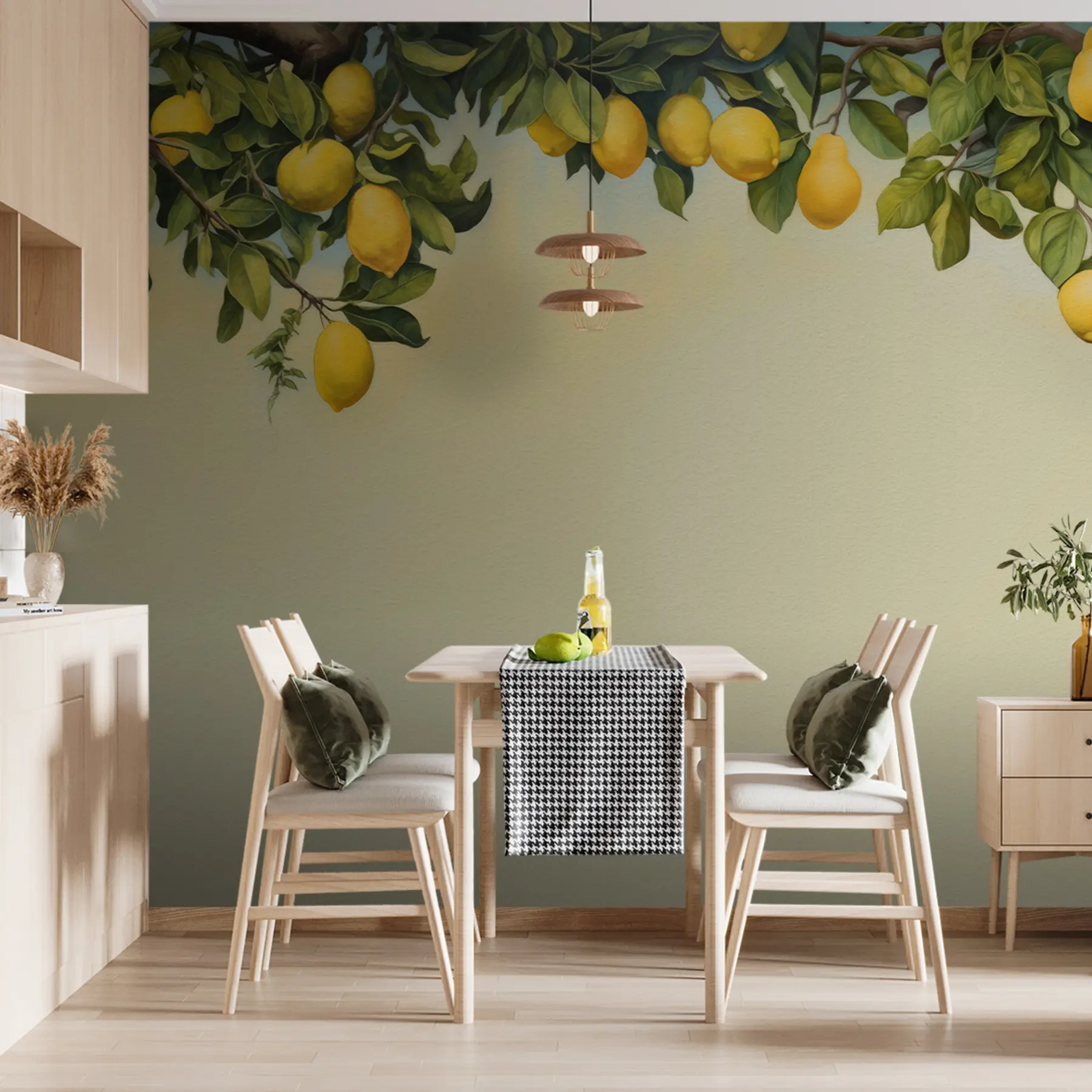 wall murals Watercolor lemon tree branches u97599