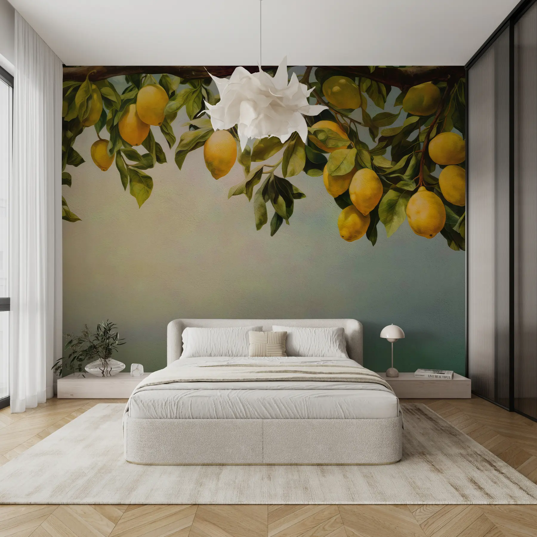 wall murals Vintage lemon tree branches u97600