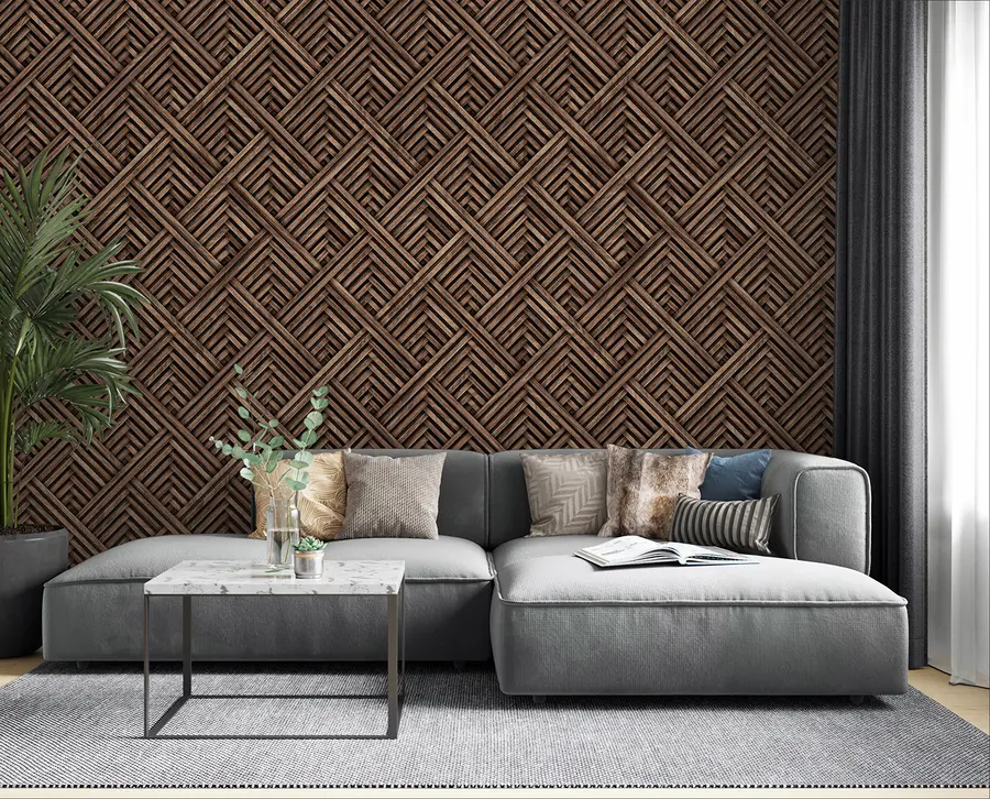 wall murals Geometric wood pattern u97483