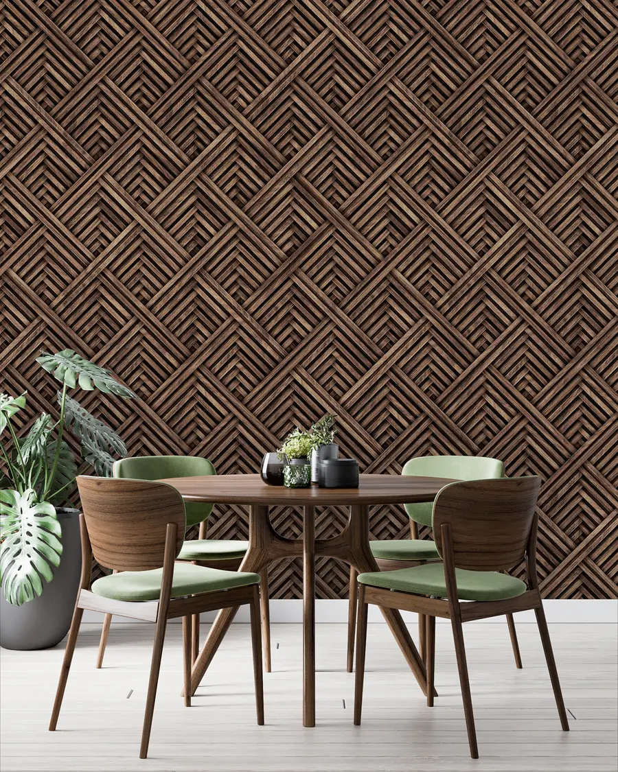wall murals Geometric wood pattern u97483