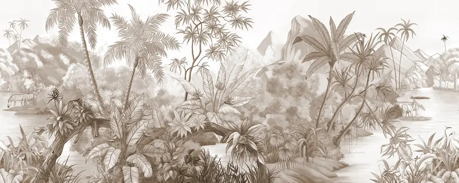 wall murals Tropics in beige u59039v2