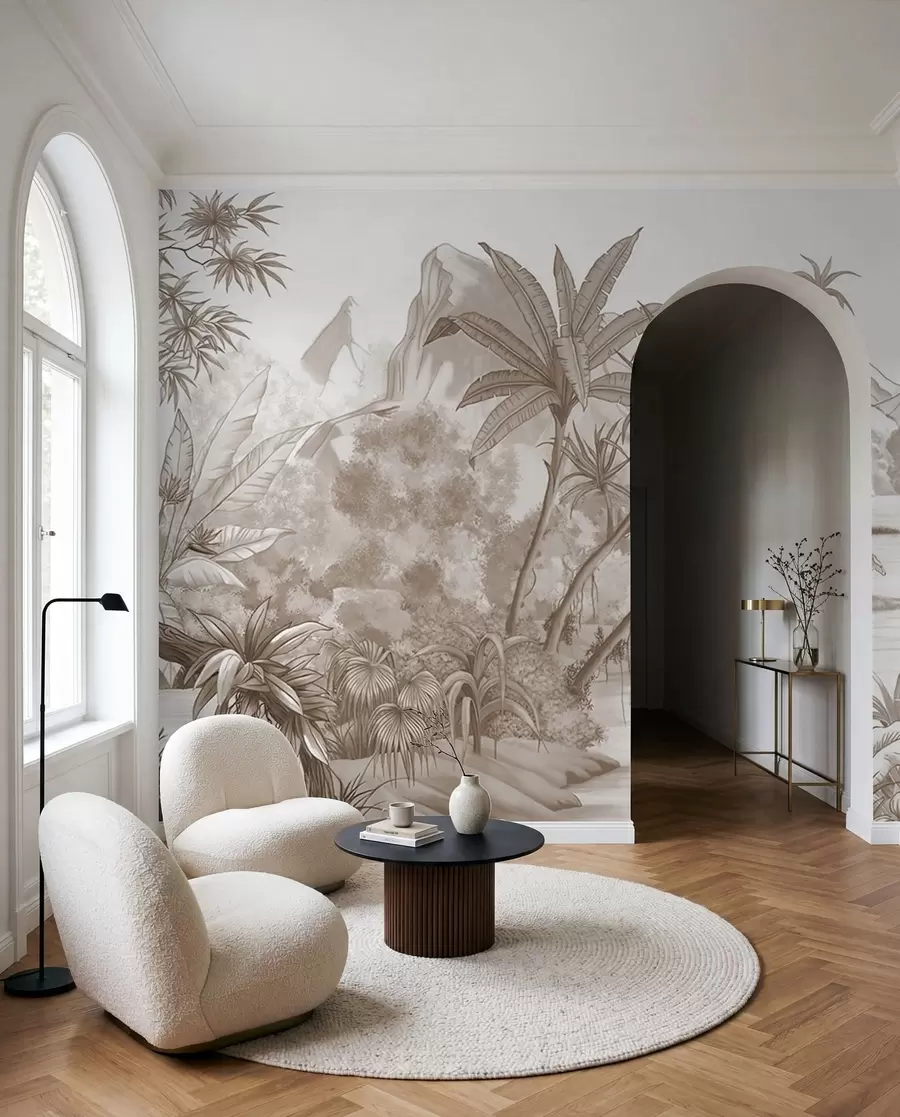 wall murals Tropics in beige u59039v2