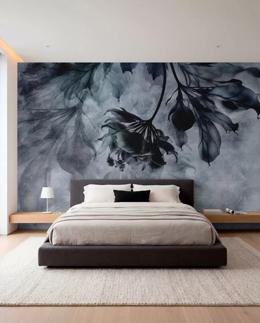 wall murals Delicate translucent branches in blue u93927v1