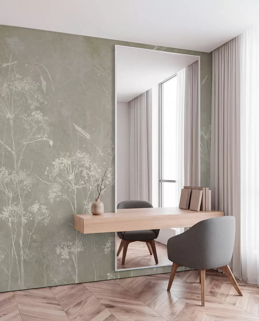 wall murals Sand-colored wildflowers u96551v2