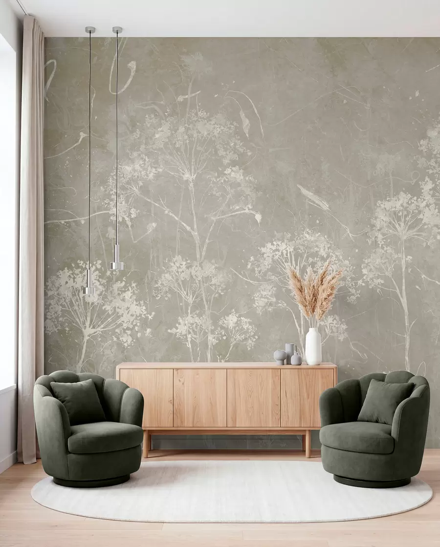 wall murals Sand-colored wildflowers u96551v2