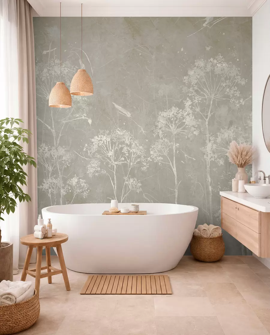 wall murals Sand-colored wildflowers u96551v2