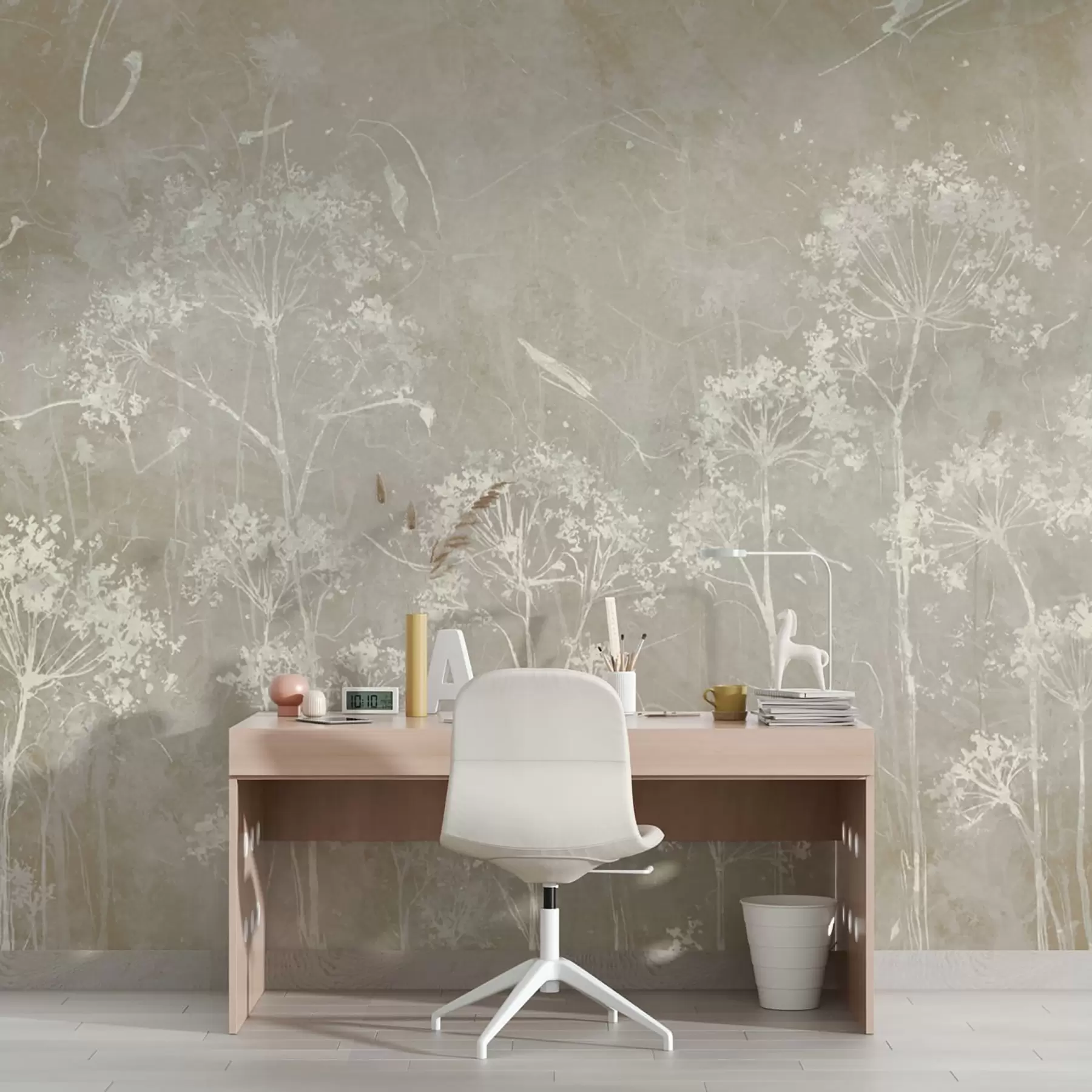 wall murals Sand-colored wildflowers u96551v2