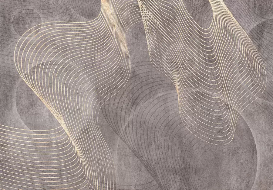 wall murals Wavy lines in sand and beige colours u97469