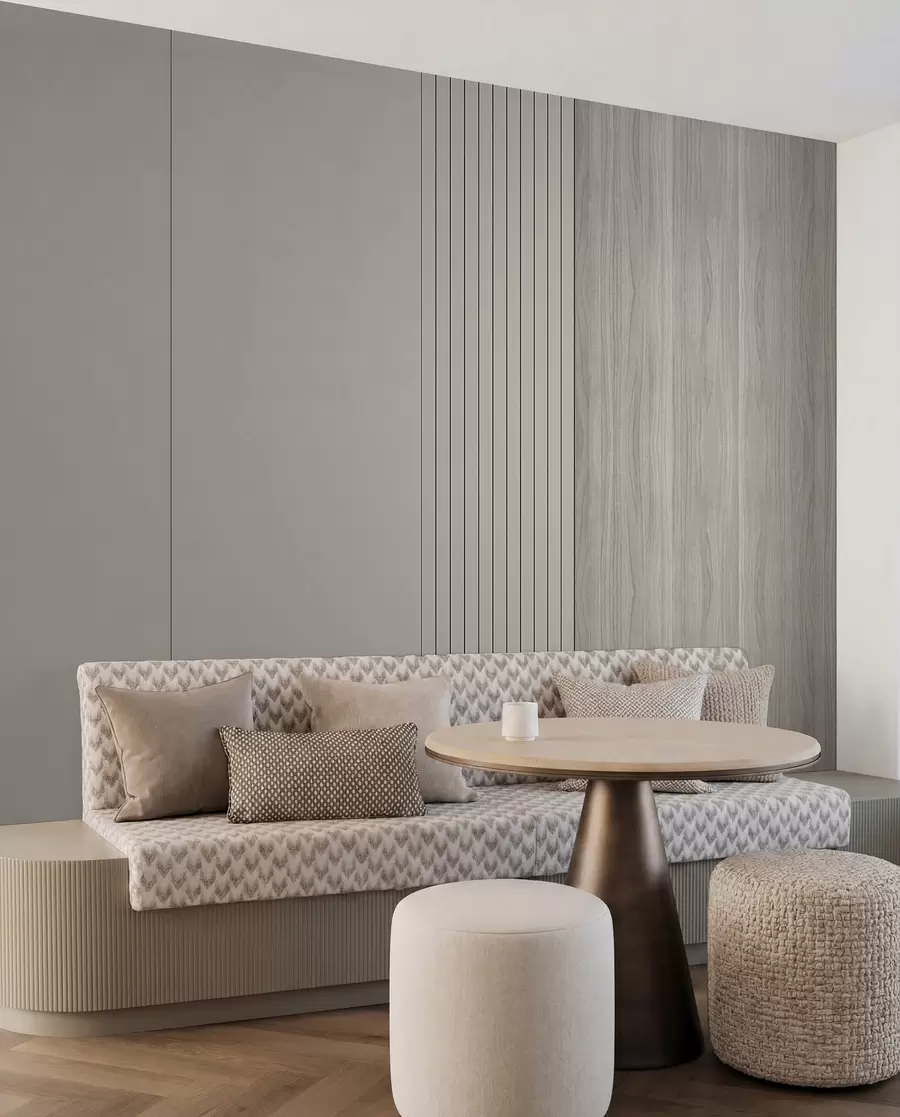 wall murals Panel with staves and wood u97549