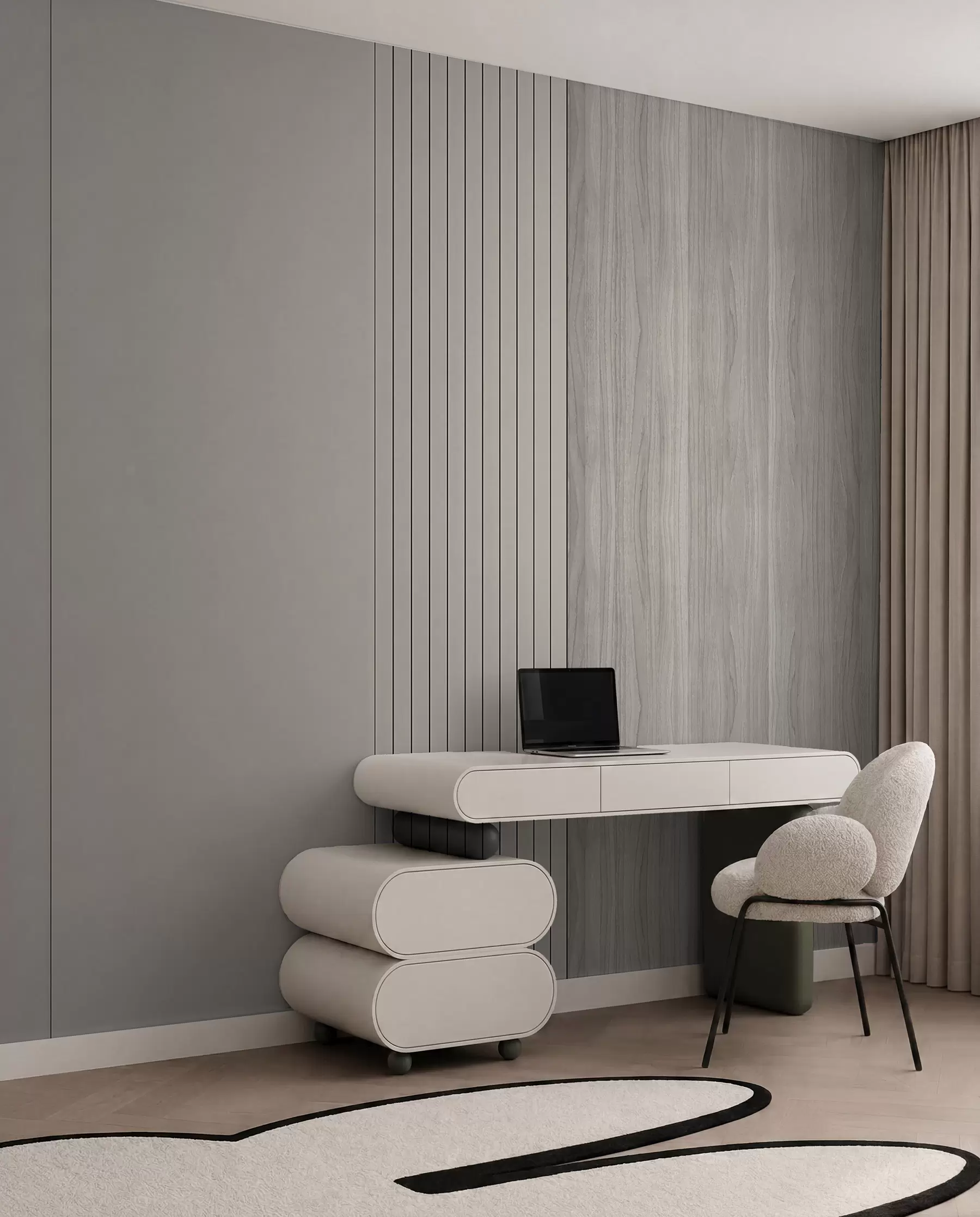 wall murals Panel with staves and wood u97549