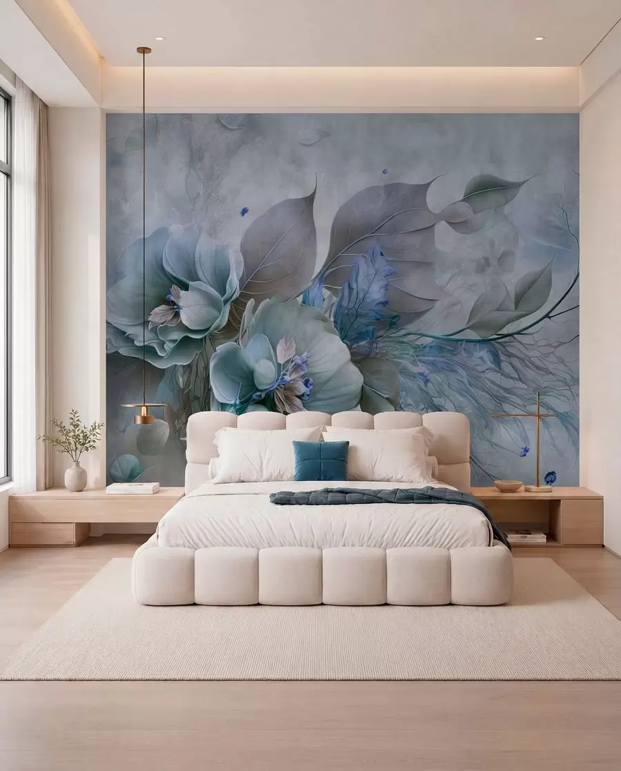 wall murals Chimera flowers in blue colors u93930v1