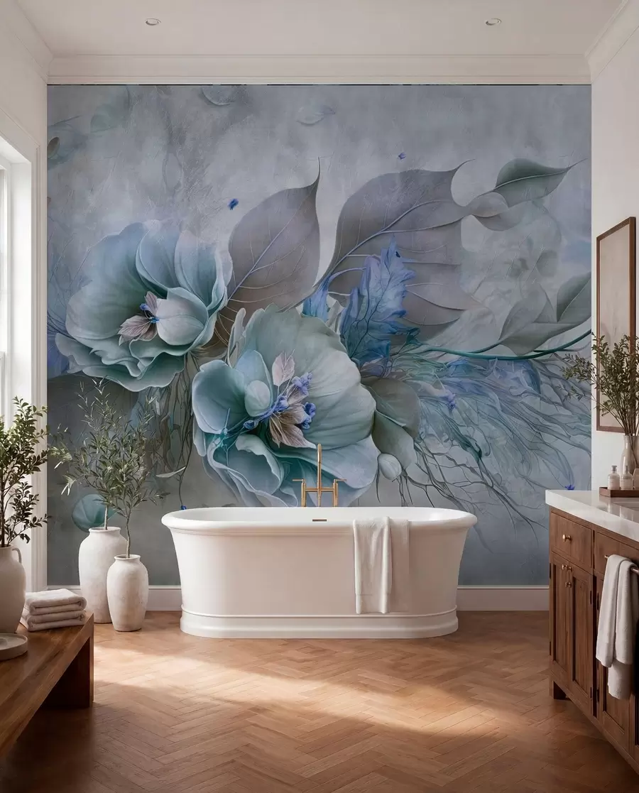 wall murals Chimera flowers in blue colors u93930v1