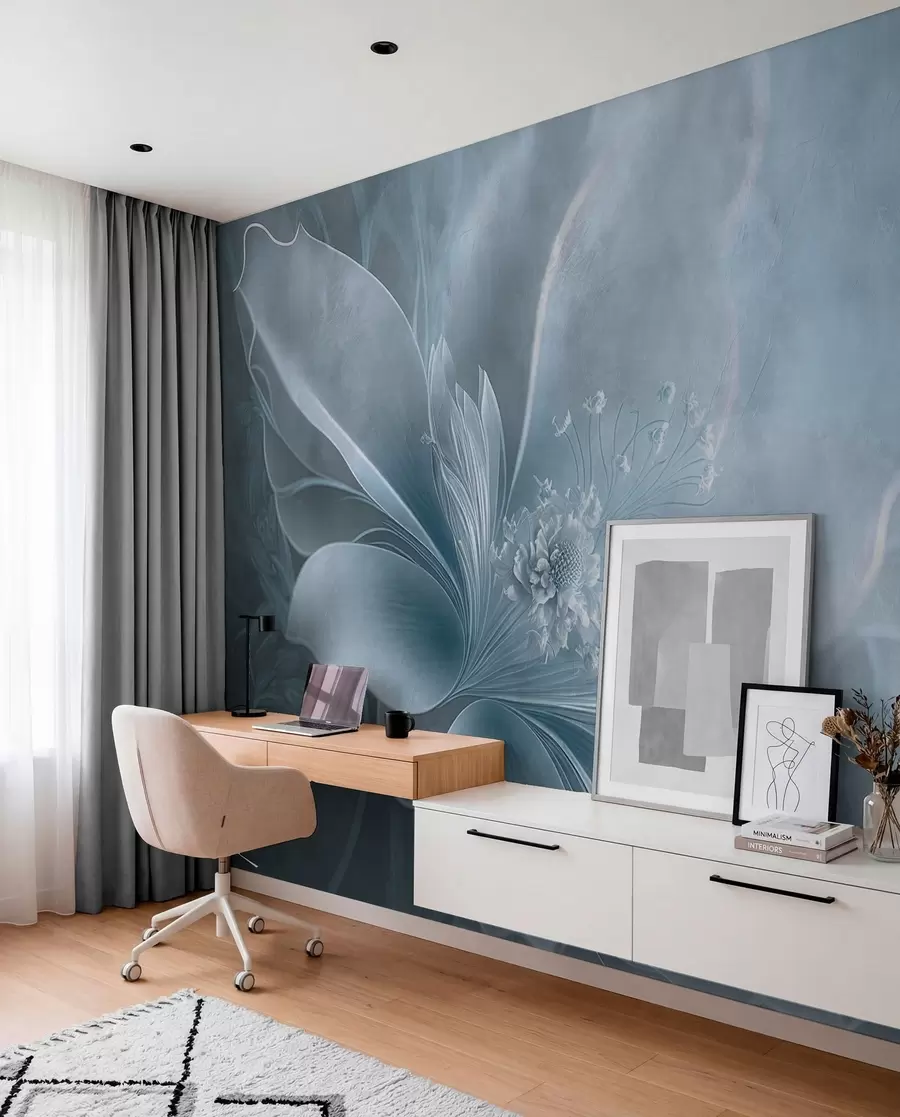 wall murals A very delicate flower in blue colors u93944v1