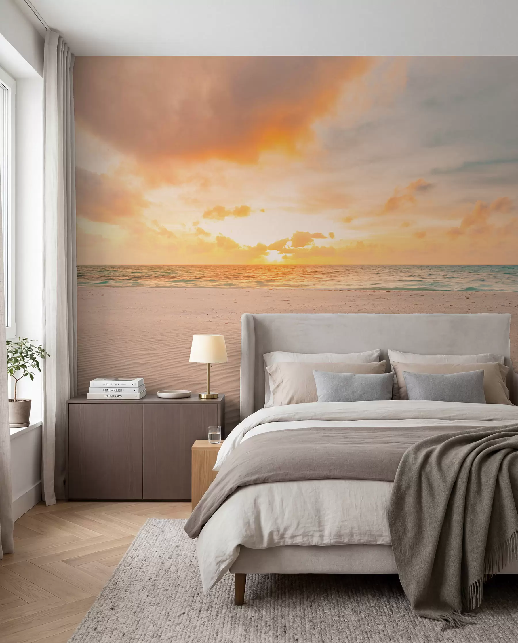 wall murals Beach white sand sea and waves u97894