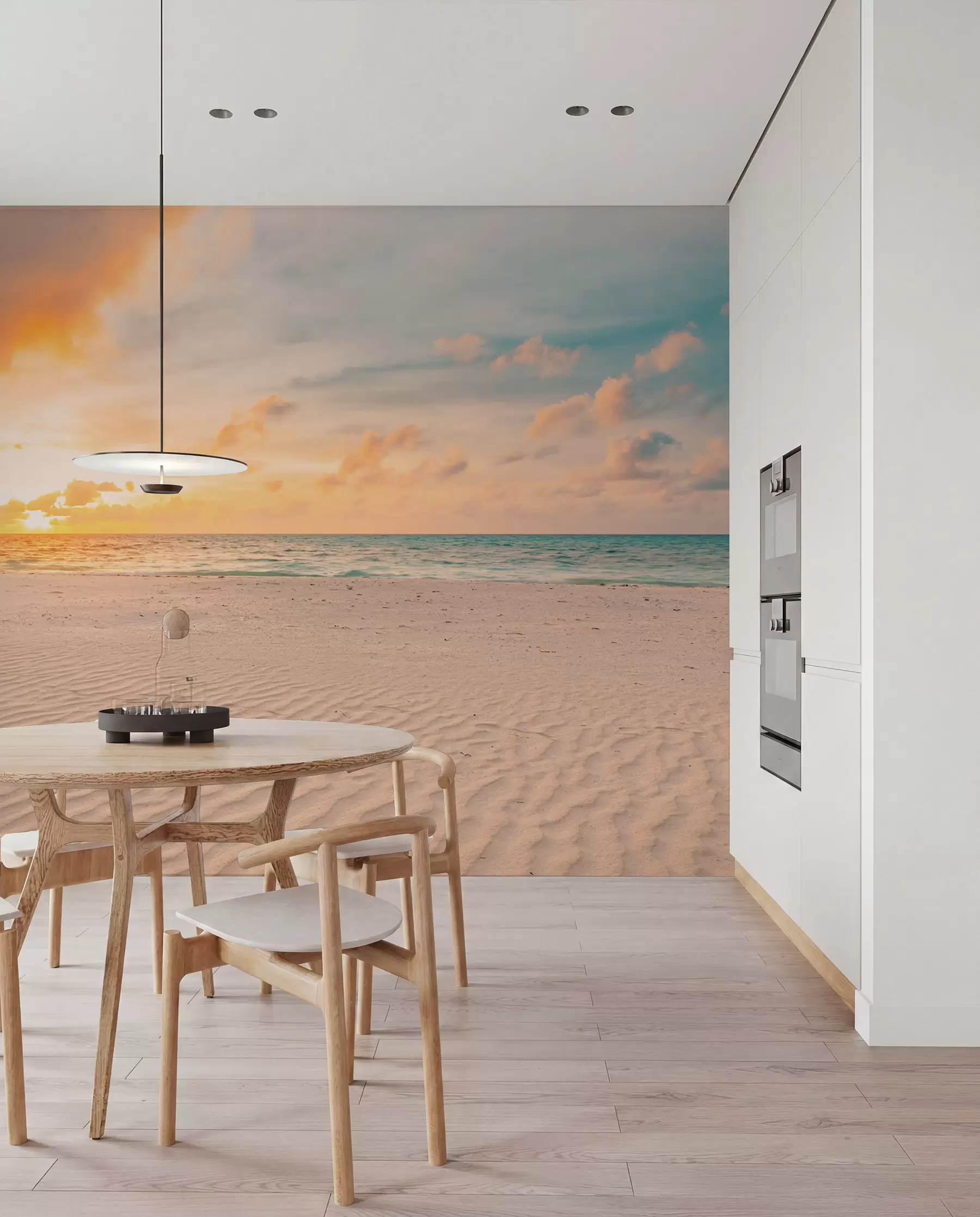 wall murals Beach white sand sea and waves u97894