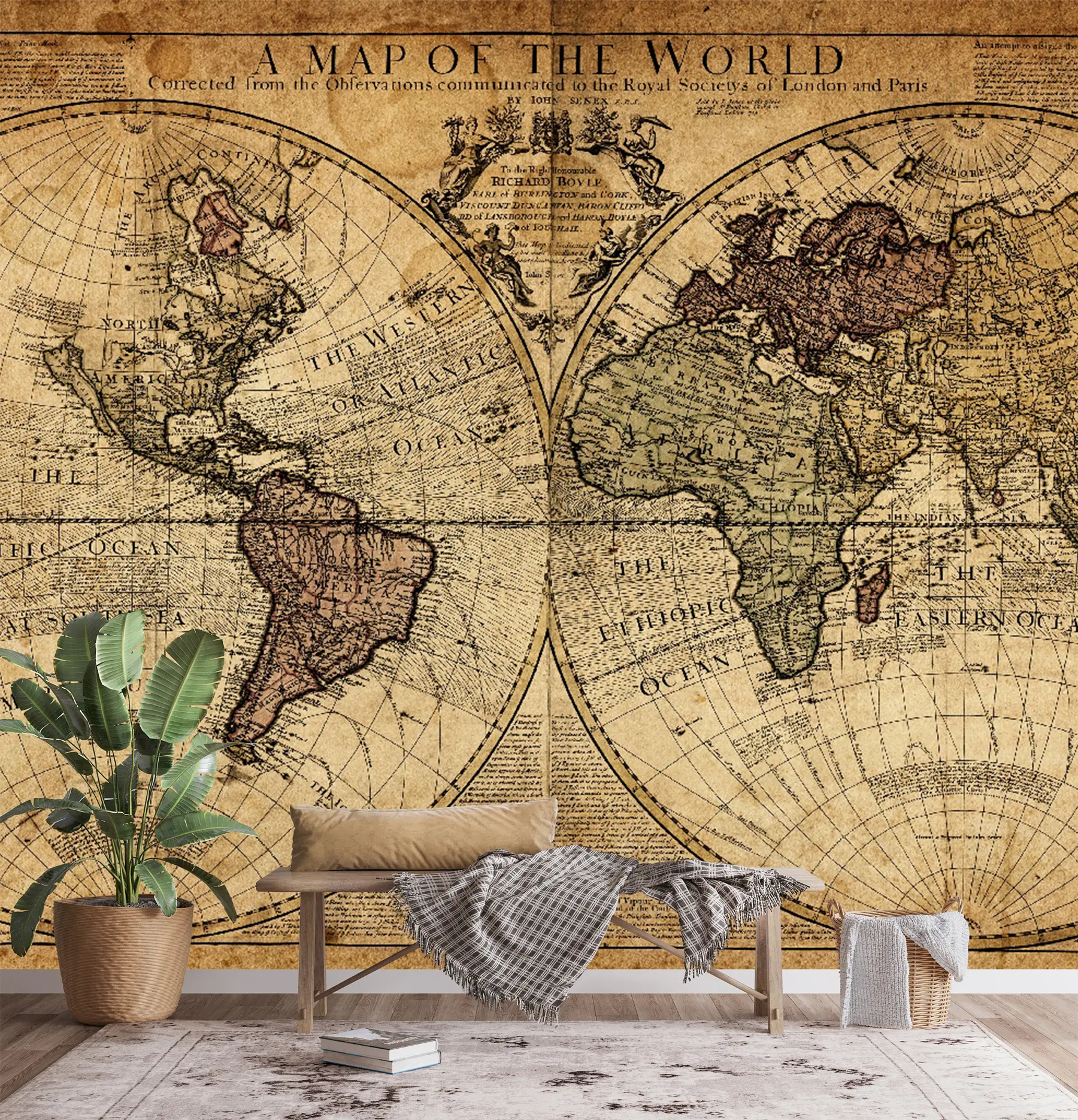 wall murals An antique world map u18533