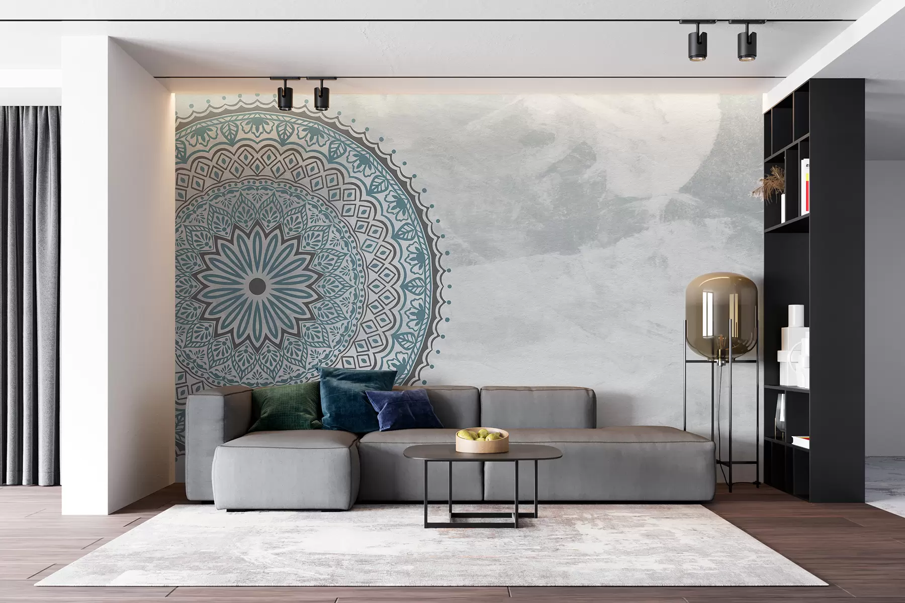 wall murals Turquoise mandala u98495v2