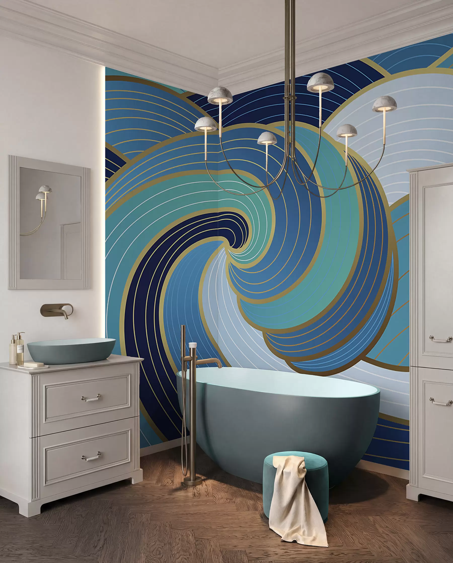 wall murals Eastern waves u98590