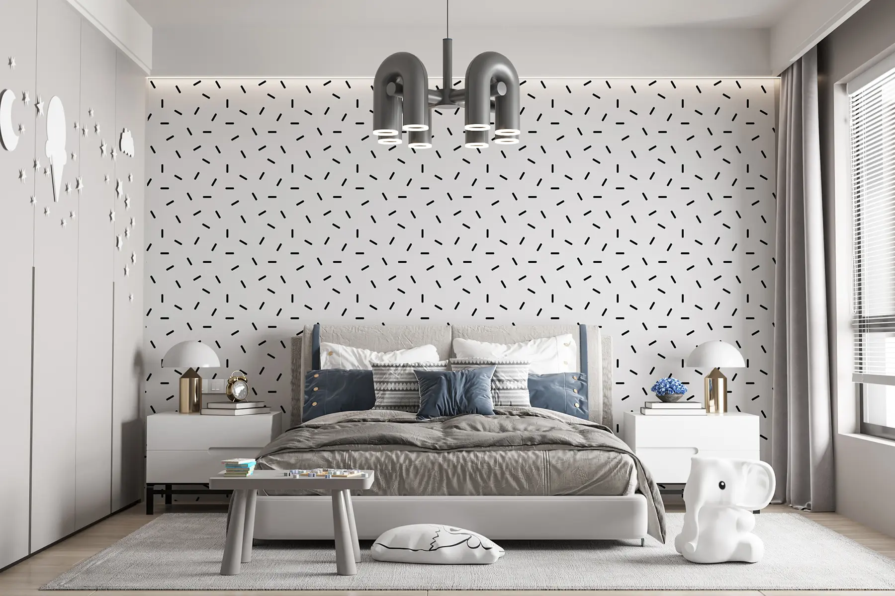 wall murals Trendy geometric dashes Scandinavian style u98564