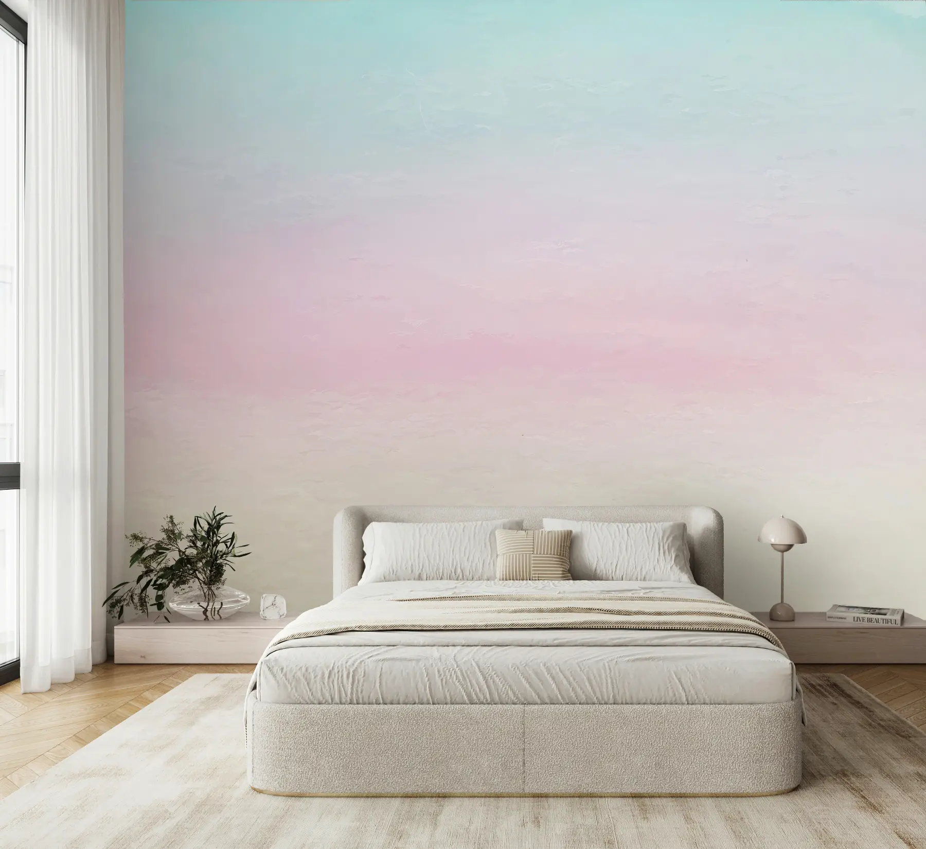 wall murals Ombre in pink and blue style u98238