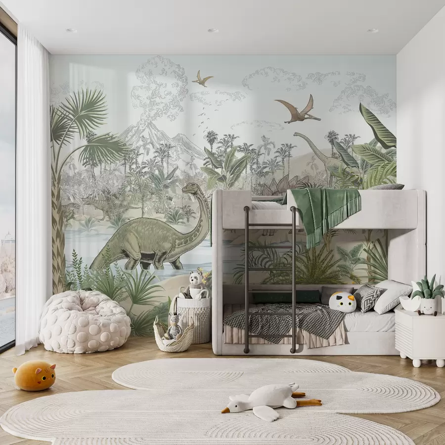 wall murals Dinosaurs in the rainforest u98674