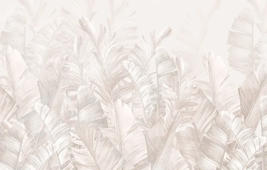 wall murals Trendy tropical beige leaves u98951