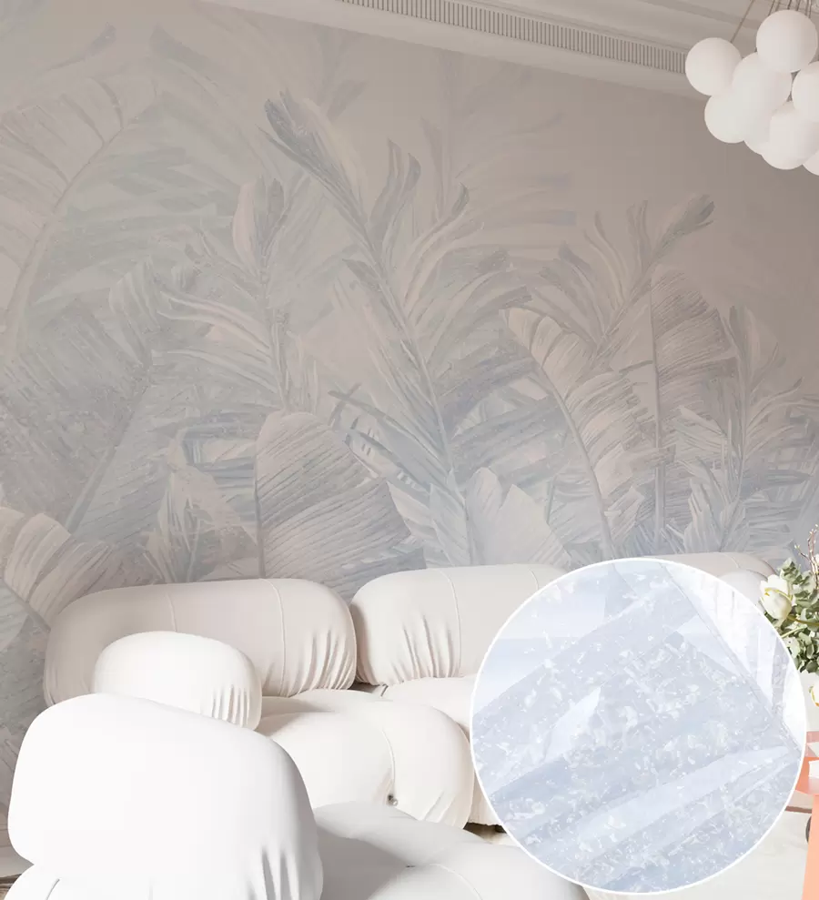 wall murals Trendy tropical blue leaves u98951v5