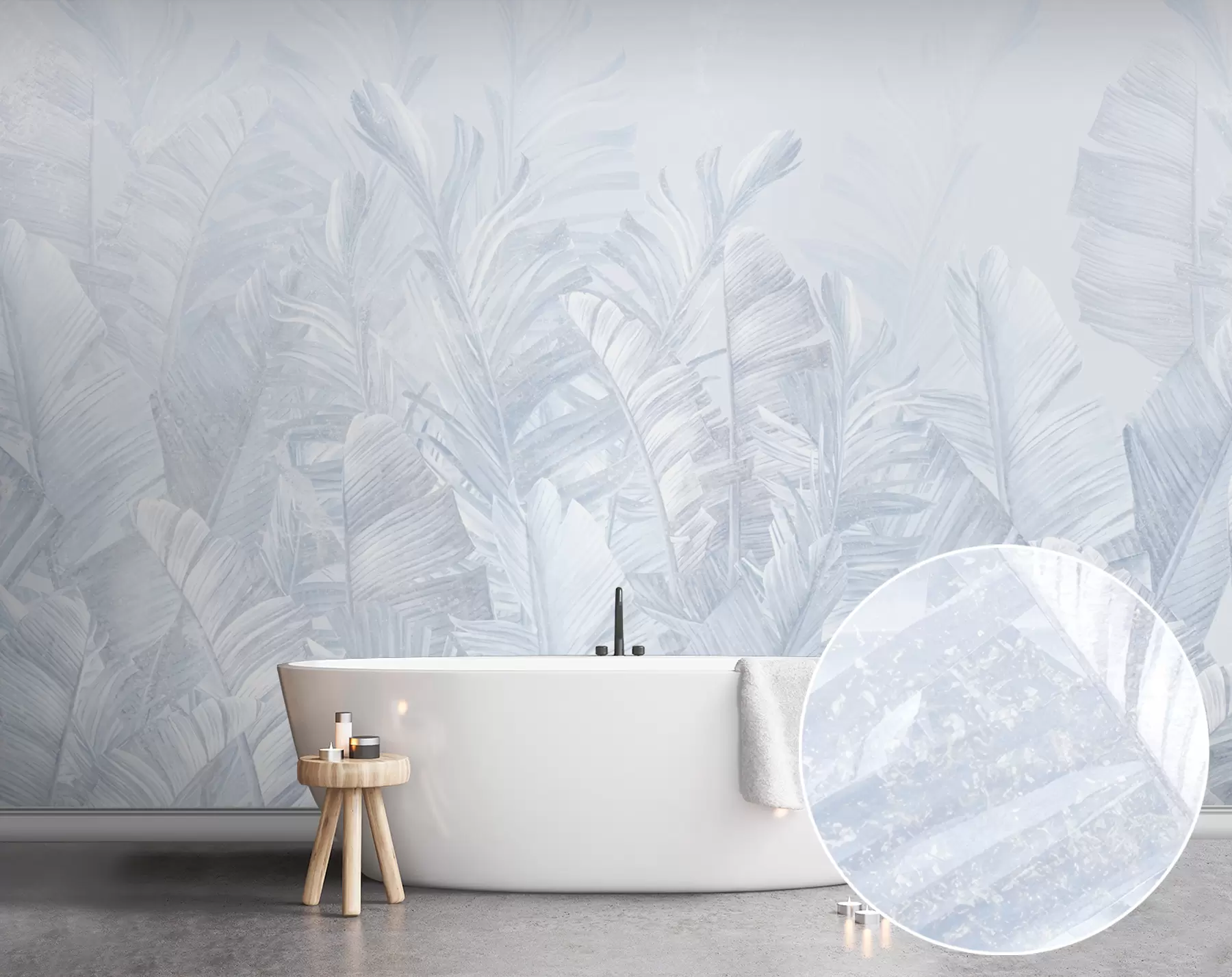 wall murals Trendy tropical blue leaves u98951v5