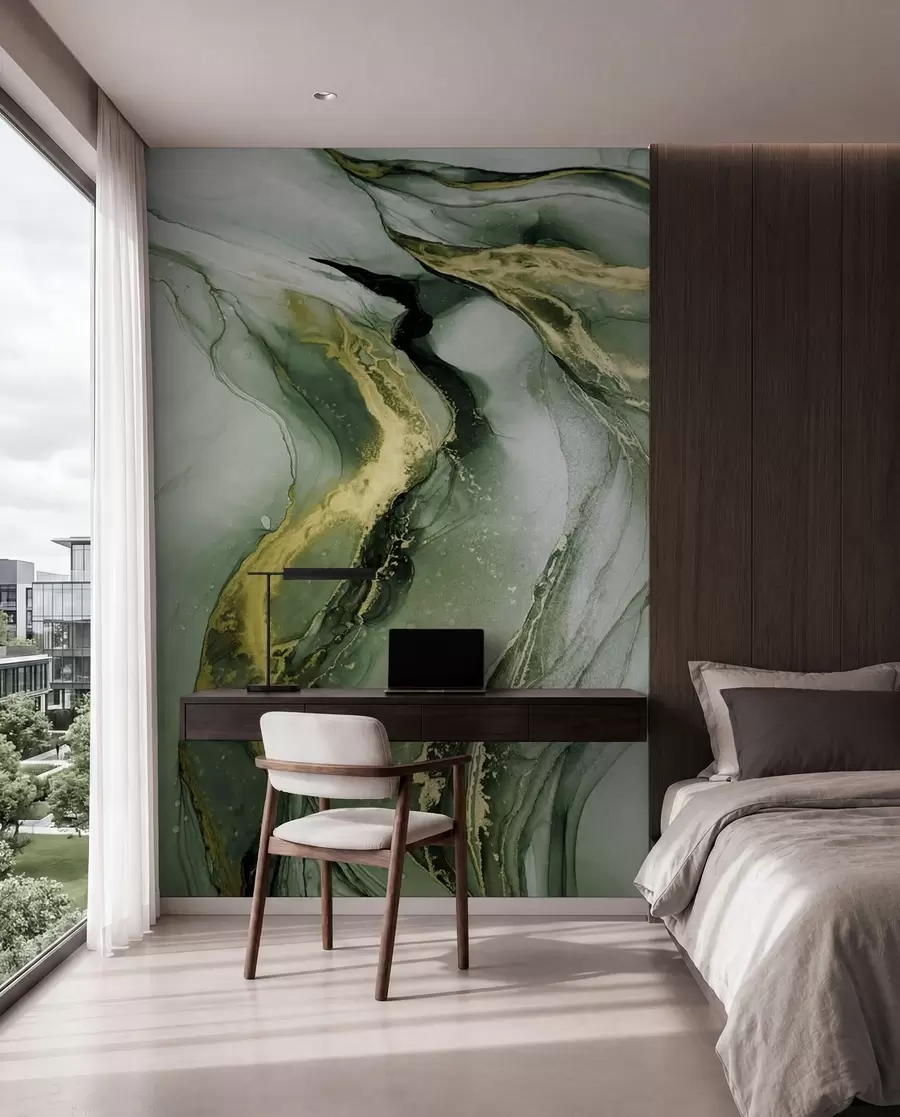 wall murals Green marble u18250v2