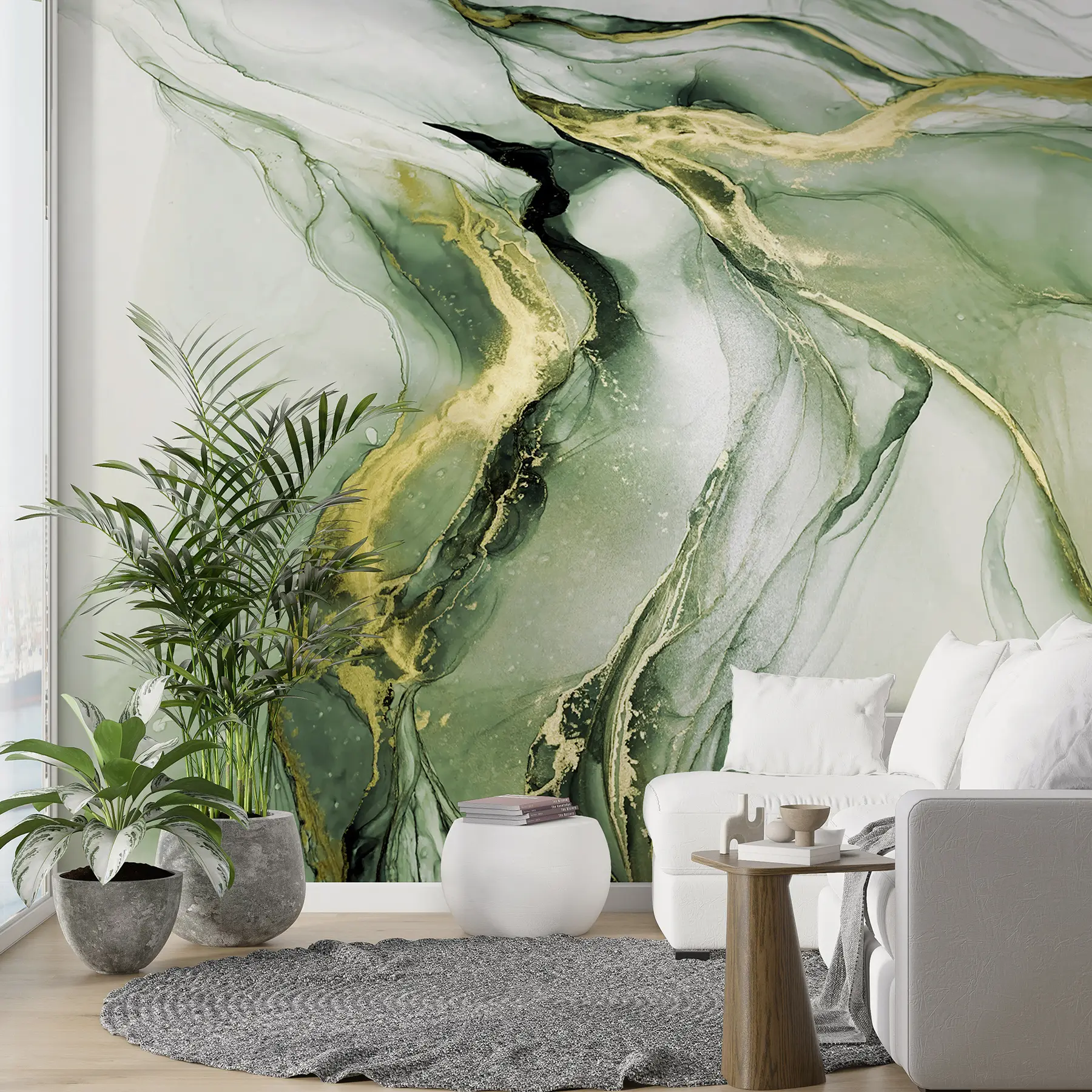 wall murals Green marble u18250v2