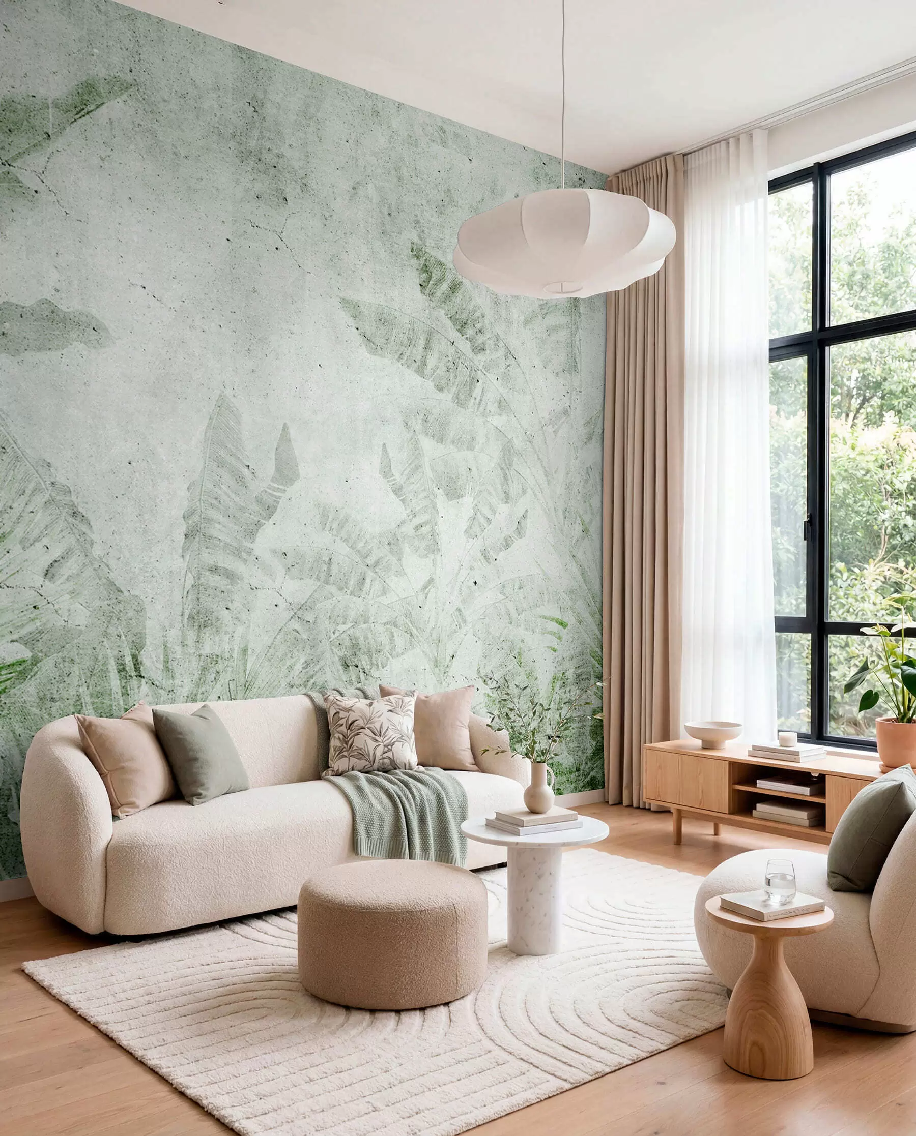 wall murals Weathered Tropics in Sage u73886v3