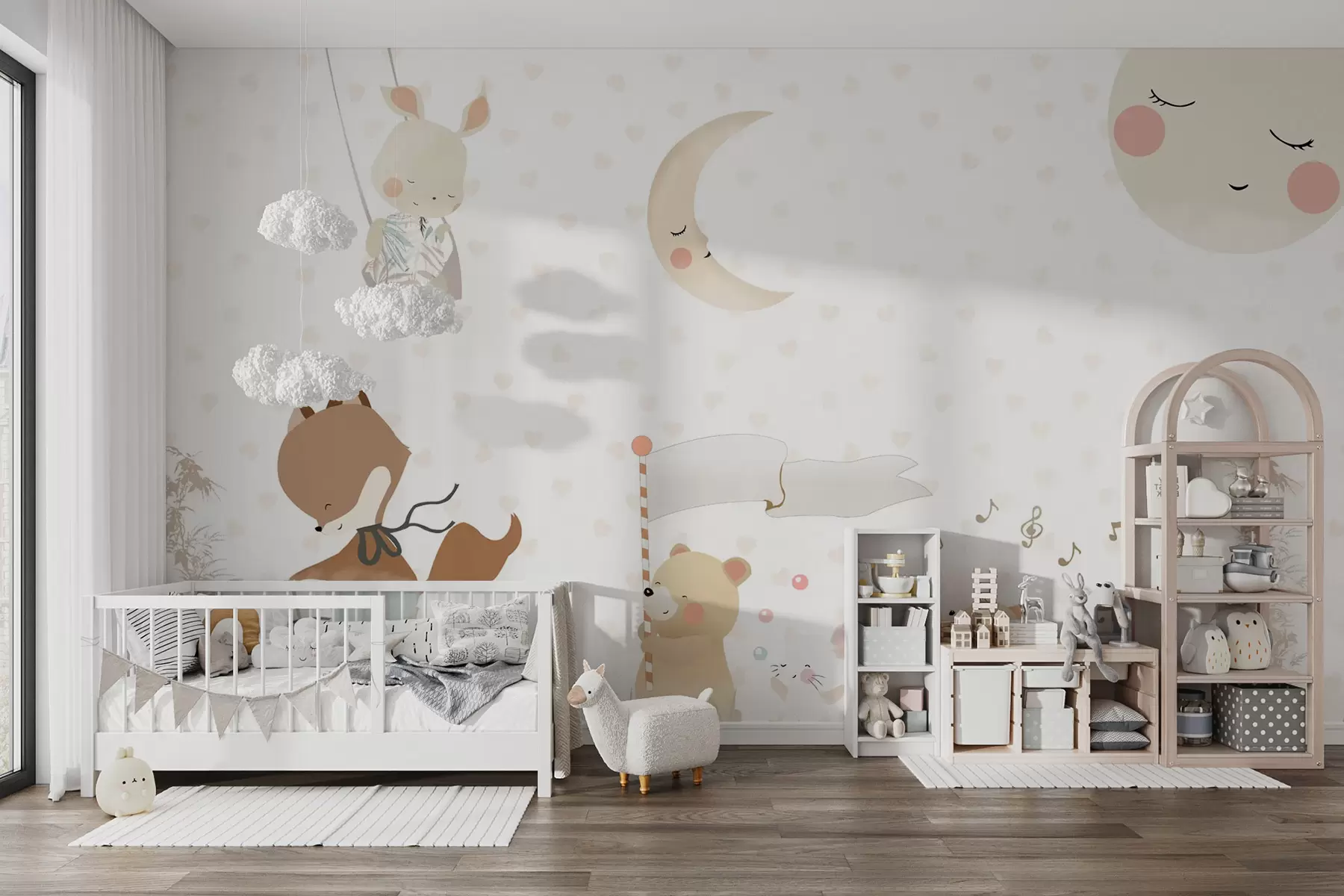 wall murals Wallpaper design with cute animals u99000