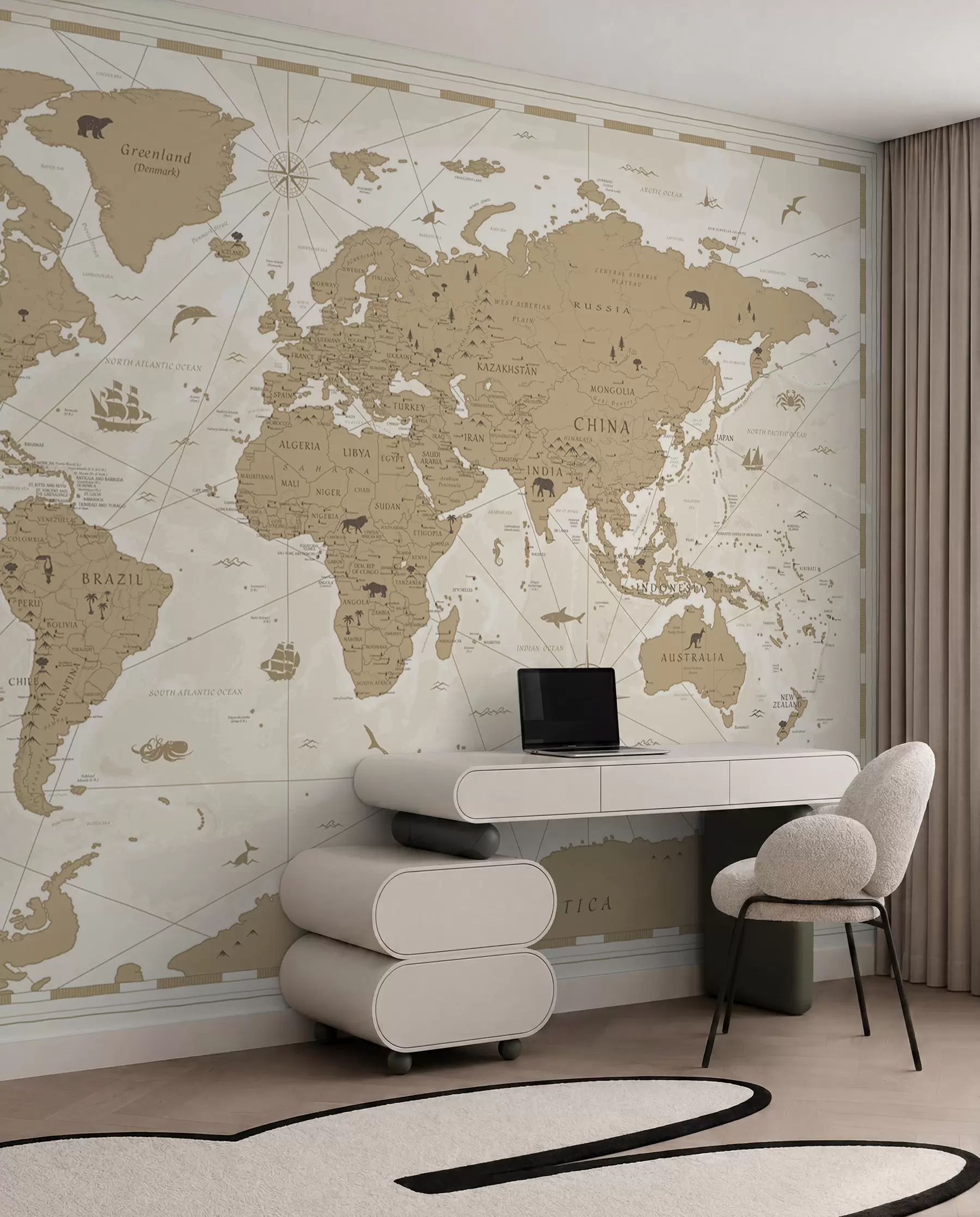 wall murals Vintage world map u99074