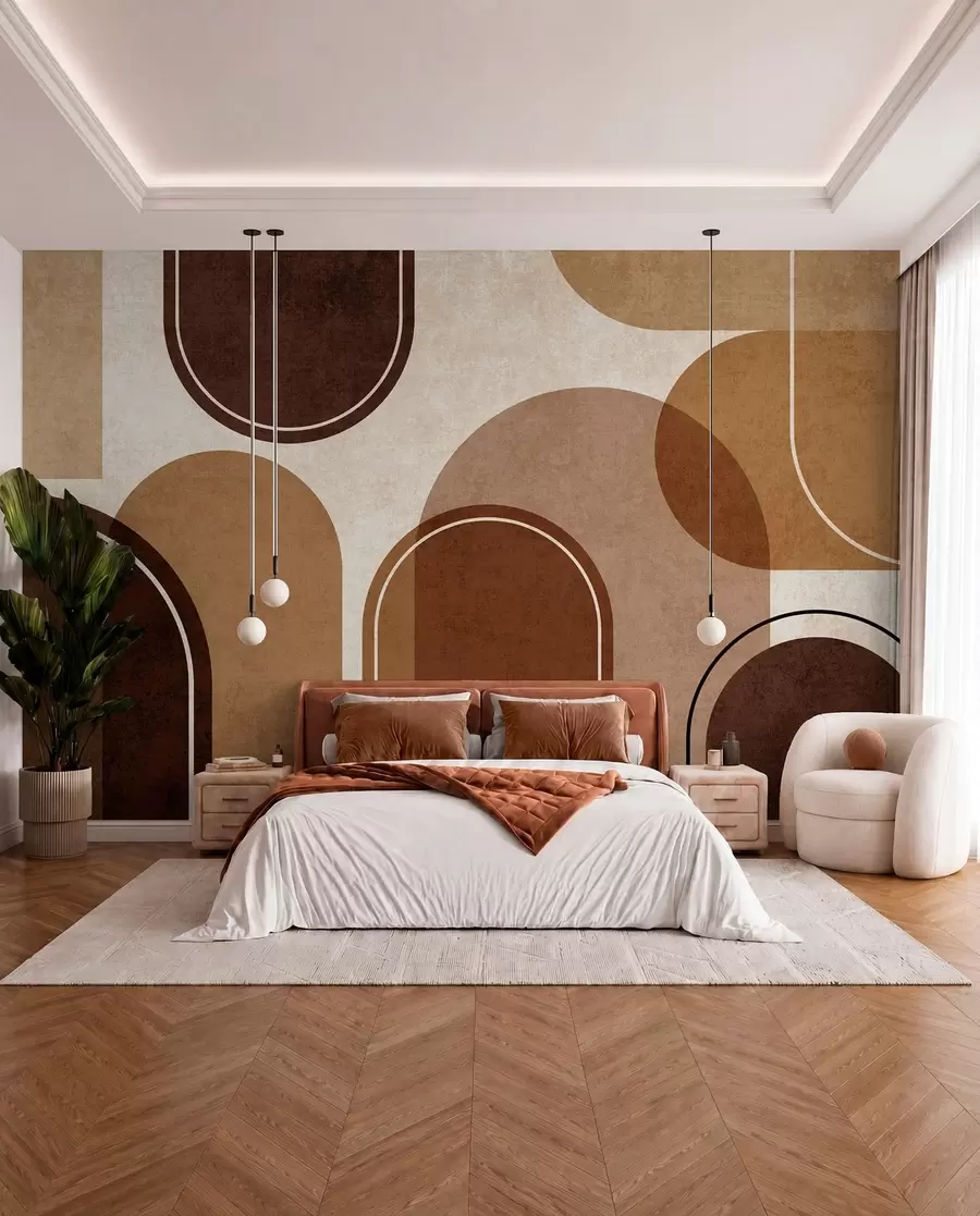 wall murals Geometric arches in orange u99095v1