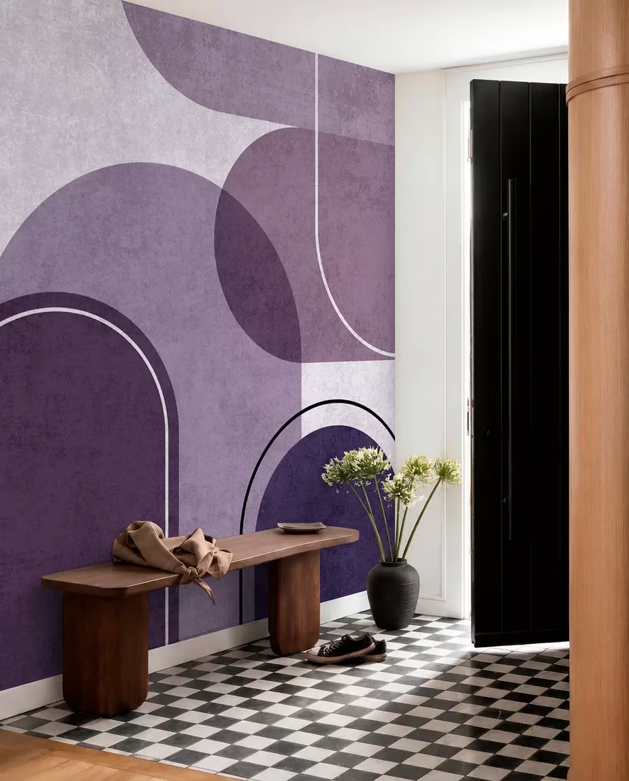 wall murals Geometric arches in purple u99095v4