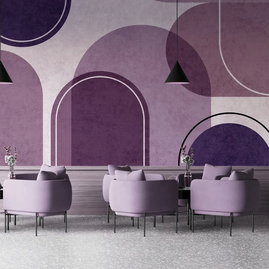 wall murals Geometric arches in purple u99095v4