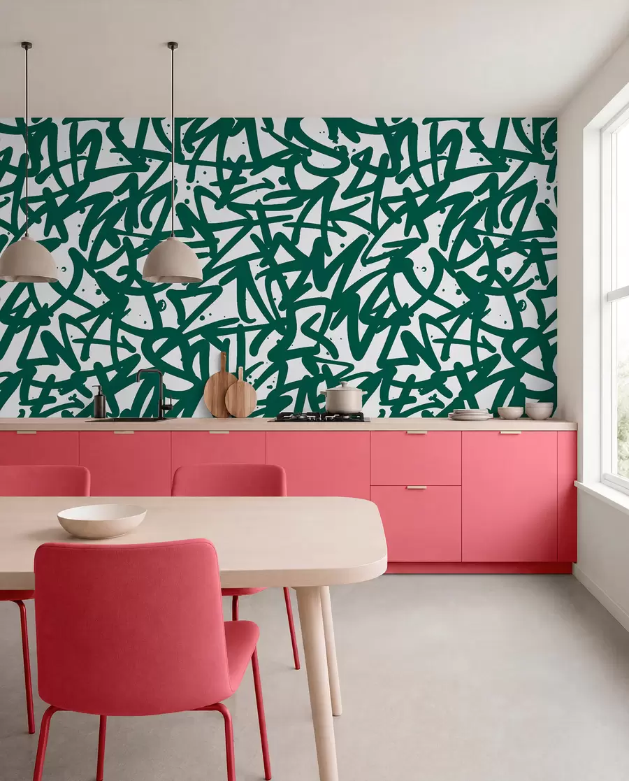 wall murals Graffiti Emotions: Green u99087