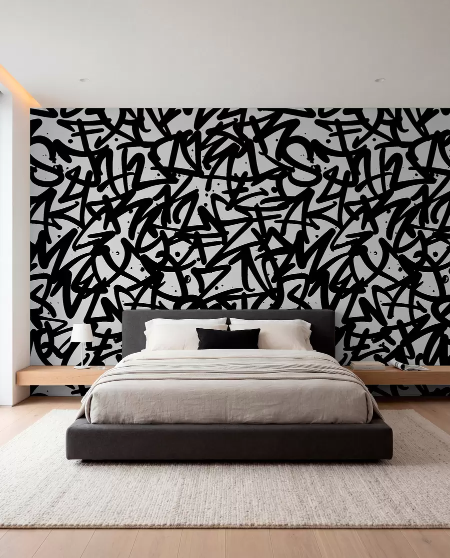 wall murals Graffiti Emotions: Black u99087v3